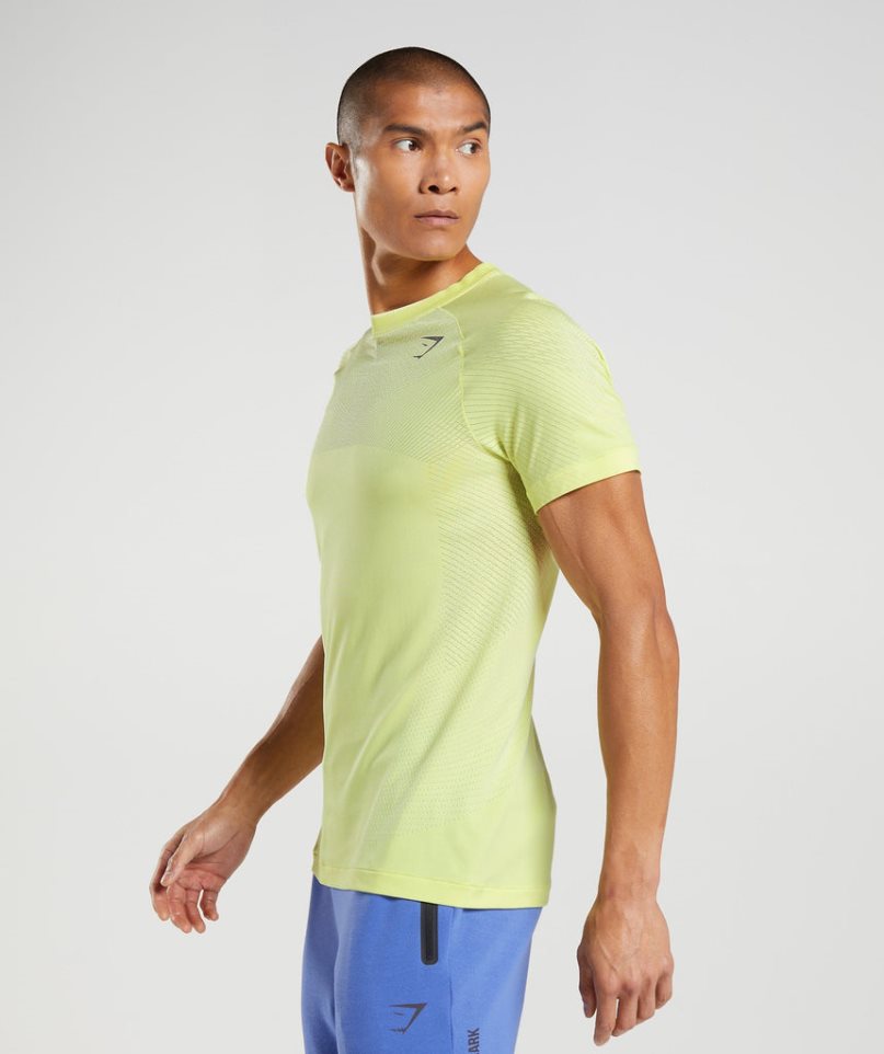 Men's Gymshark Apex Seamless T-Shirts Yellow | CA 6N8D05